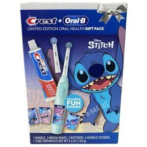 Oral-B Crest Disney Stitch Gift Pack Toothbrush Set Limited Edition New